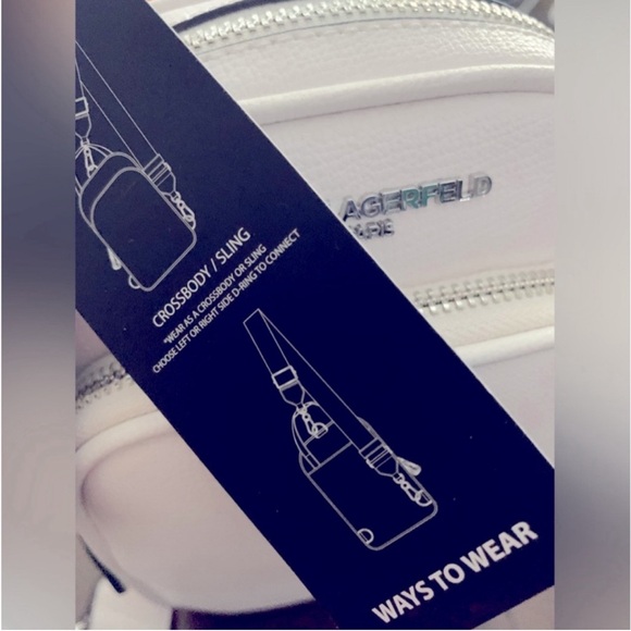 Karl Lagerfeld Maybelle Mini sling bag Winter White, NWT - Picture 7 of 8